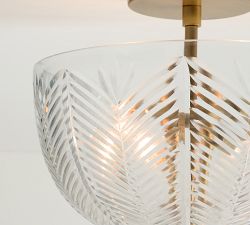 Evangeline Glass Leaf Round Flush Mount (12")