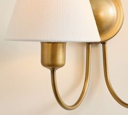 Holmes Linen Shade Double Sconce (15")