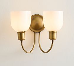 Holmes Milk Glass Double Sconce (13")