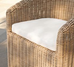 Huntington Wicker Slope Arm Swivel Outdoor Dining Armchair