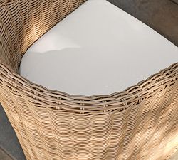 Huntington Wicker Slope Arm Swivel Outdoor Dining Armchair