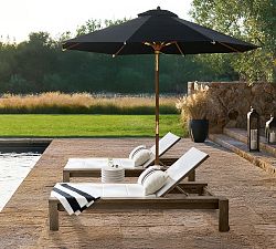 Rockport Mesh Outdoor Single Chaise with Wheels