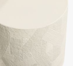 Textured Earthenware Outdoor Accent Table (13")