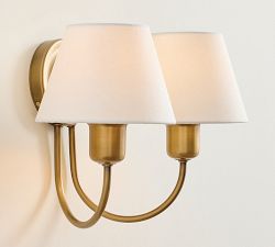 Holmes Linen Shade Double Sconce (15")