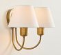 Holmes Linen Shade Double Sconce (15")