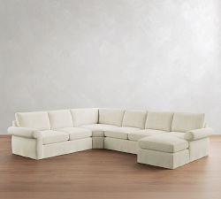 Pearce Roll Arm Deep Seat Slipcovered 4-Piece Wedge Sectional (152")