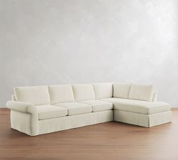 Pearce Roll Arm Deep Seat Slipcovered Return Bumper Sectional (119"&ndash;149")