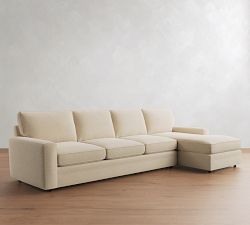 Pearce Square Arm Deep Seat Chaise Sectional (101"&ndash;141")