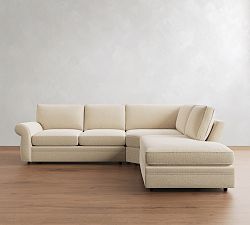 Pearce Roll Arm Deep Seat 3-Piece Bumper Sectional (127")