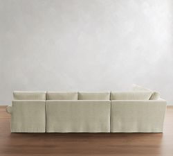 Pearce Roll Arm Deep Seat Slipcovered 4-Piece Wedge Sectional (152")