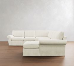 Pearce Roll Arm Deep Seat Slipcovered 4-Piece Wedge Sectional (152")