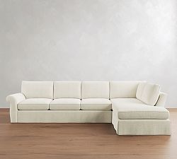 Pearce Roll Arm Deep Seat Slipcovered Return Bumper Sectional (119"&ndash;149")