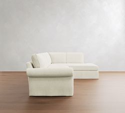 Pearce Roll Arm Deep Seat Slipcovered Return Bumper Sectional (119"&ndash;149")