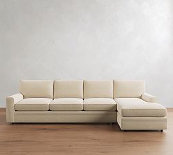 Pearce Square Arm Deep Seat Chaise Sectional (101"&ndash;141")