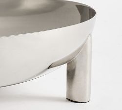 Footed Nickel Decorative Bowl