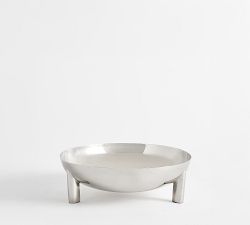 Footed Nickel Decorative Bowl