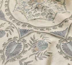 Lilah Suzani Embroidered Cotton Table Throw