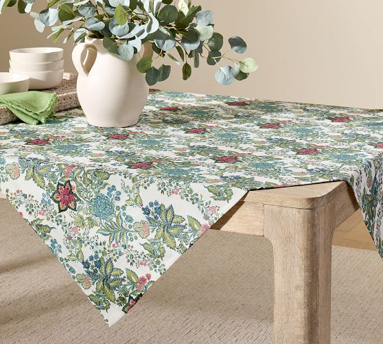 Saskia Embroidered Cotton Table Throw - Thumbnail 2