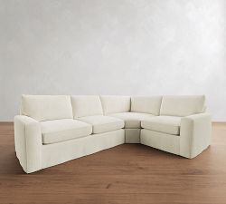 Pearce Square Arm Deep Seat Slipcovered 3-Piece Wedge Sectional (123")