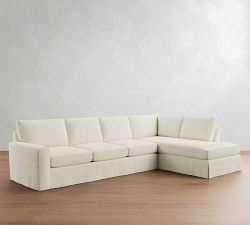 Pearce Square Arm Deep Seat Slipcovered Return Bumper Sectional (115"&ndash;145")