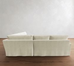Pearce Square Arm Deep Seat Slipcovered 3-Piece L-Shaped Sectional (123")