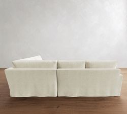 Pearce Square Arm Deep Seat Slipcovered 3-Piece Wedge Sectional (123")