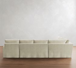 Pearce Square Arm Deep Seat Slipcovered 4-Piece Wedge Sectional (146")