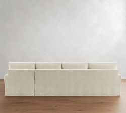Pearce Square Arm Deep Seat Slipcovered Chaise Sectional (101"&ndash;141")