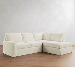 Pearce Square Arm Deep Seat Slipcovered Return Bumper Sectional (115"&ndash;145")