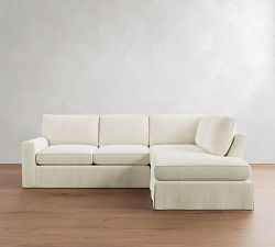 Pearce Square Arm Deep Seat Slipcovered Return Bumper Sectional (115"&ndash;145")