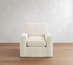 Pearce Square Arm Deep Seat Slipcovered Swivel Chair