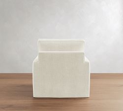 Pearce Square Arm Deep Seat Slipcovered Swivel Chair