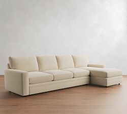 Pearce Modern Square Arm Deep Seat Chaise Sectional (101"&ndash;131")