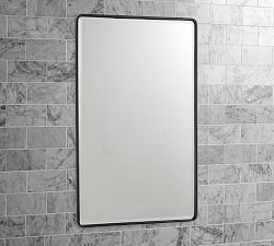 Open Box: Vintage Rounded Rectangular Recessed Medicine Cabinet (21" x 34") - Matte Black