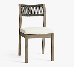 Open Box: Indio Coastal Stackable Outdoor Dining Side Chair - Charcoal Rope, Weathered Gray