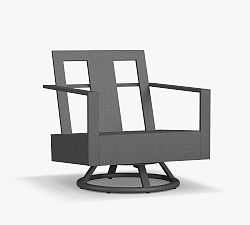 Open Box: Indio Metal Swivel Lounge Chair - Slate
