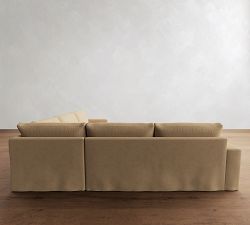 Sierra Slipcovered 3-Piece L-Shaped Sectional (126")