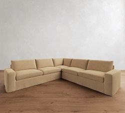 Sierra Slipcovered 3-Piece L-Shaped Sectional (126")