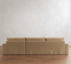 Sierra Slipcovered Chaise Sectional (137"&ndash;154")
