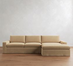 Sierra Slipcovered Chaise Sectional (137"&ndash;154")