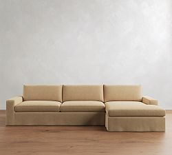 Sierra Slipcovered Chaise Sectional (137"&ndash;154")