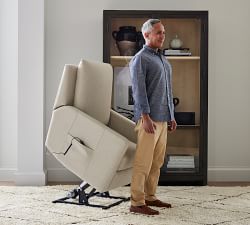 Ayden Square Arm Power Lift Recliner with Massage &amp; Heat