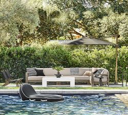 Pomona Concrete Chunky Leg Rectangular Outdoor Coffee Table (50")