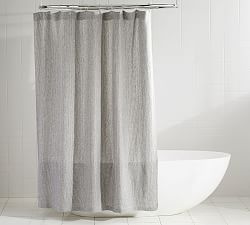 European Flax Linen Waffle Shower Curtain