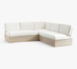 Indio Eucalyptus Modern Platform L-Shaped 3-Piece Outdoor Sectional (90")
