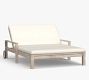 Indio Eucalyptus Outdoor Double Chaise Lounge with Wheels