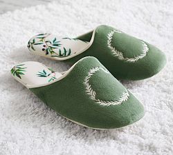 Monique Lhuillier Olive Orchard Slippers
