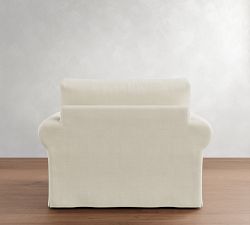 PB Comfort Modern Roll Arm Slipcovered Chair and a Half
