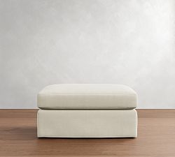 PB Comfort Modern Roll Arm Slipcovered Ottoman and a Half
