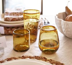 Santino Handcrafted Recycled Stemless Wine Glasses